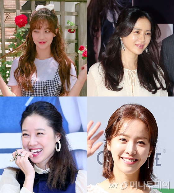 (왼쪽 상단부터 시계 방향으로)오연서, 손예진, 한지민, 공효진/사진=오연서 인스타그램, 머니투데이DB