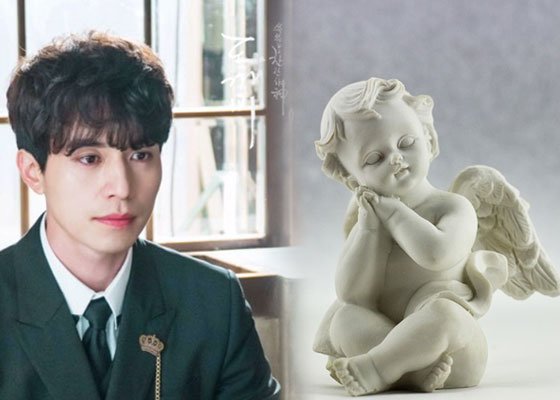 드라마 '도깨비'에서 저승사자로 나오는 이동욱(왼쪽)과 천사 조각상. /사진제공=tvN홈페이지, pixabay