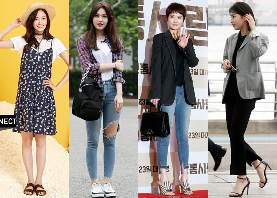 왼쪽부터 소녀시대 윤아, 아이오아이 출신 가수 전소미, 배우 김선아, 가수 겸 배우 수지 /사진=에이치커넥트, 머니투데이DB