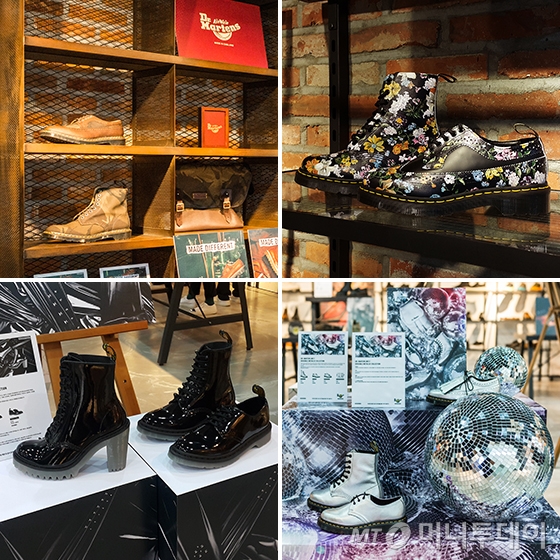 MIE, DAZE, METALLIC, STUD 컬렉션(시계방향)/사진=이은 기자, 닥터마틴 제공