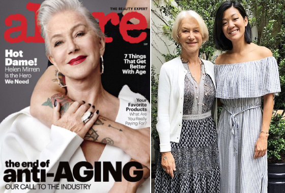 얼루어 2017년 9월호 표지, 배우 헬렌 미렌, 미셸 리(왼쪽부터)/사진=얼루어·미셸 리 인스타그램