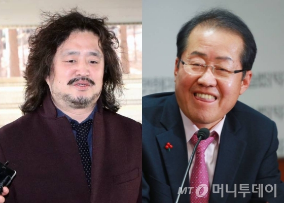 김어준씨(왼쪽)와 홍준표 자유한국당 대표 /사진=뉴스1