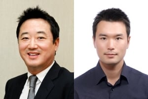 (좌측부터)이웅열 코오롱그룹 회장과 장남 이규호 전무