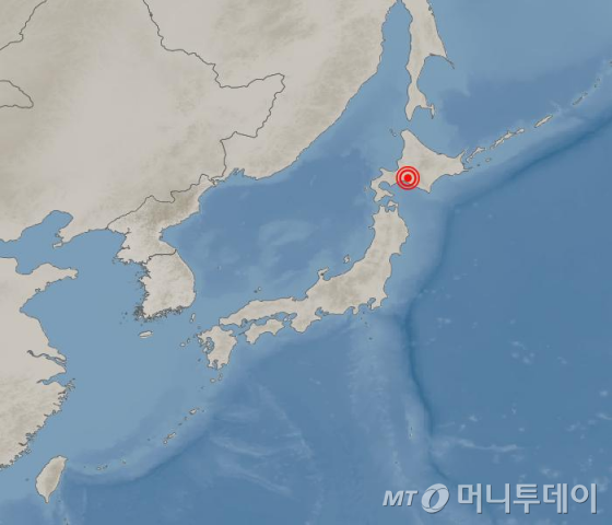 21일 발생한 홋카이도 지진 진앙지/사진=기상청 국외지진 목록 지도