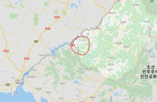 아프리카돼지열병이 발생한 북한 농장 위치
