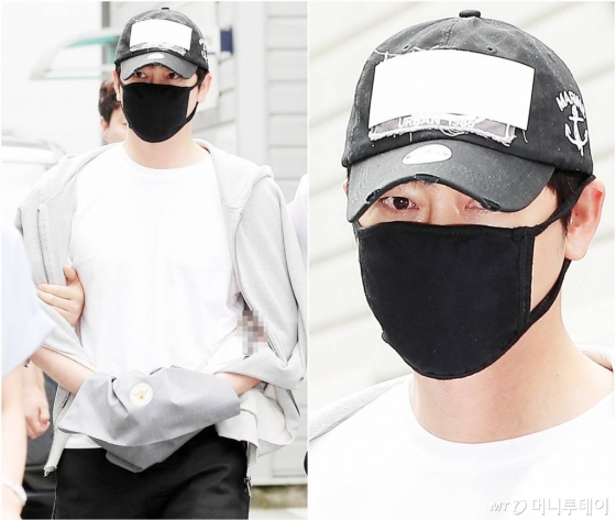 성폭행 혐의를 받고 있는 배우 강지환이 지난 12일 오전 경기도 성남시 수정구 수원지방법원 성남지원에서 영장실질심사를 받기 위해 법정으로 향하고 있다./사진=김창현 기자