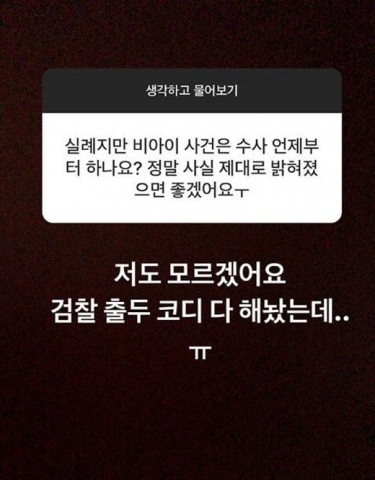 /사진=한서희 인스타그램 스토리
