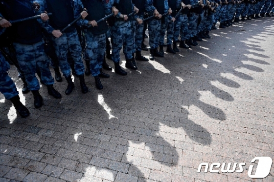 러시아 시위 경찰 대응. © AFP=뉴스1