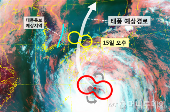 제 10호태풍 크로사 예상반경 /사진제공=기상청