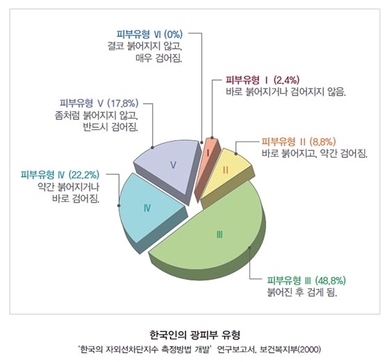 한국인의 광피부 유형/사진=식품의약품안전처