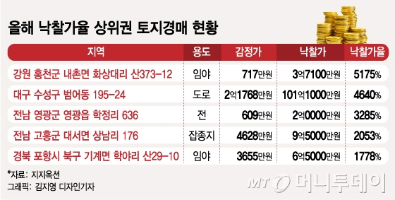 700만원짜리 땅 3.7억 낙찰…'시골땅'에 무슨일?