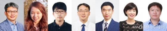 Professors who will participate in Samsung Future Technology Promotion Project 2019. (Lee Heung kyu of KAIST, Gong Soo hyeon of Korea Univ., Jung Kyeong woon of KIMS, Lee Joon hee of UNIST, KIm Dong hoon of KIST , Jeong Eun ju of Hanyang Univ., Jeong Kyo min of Seoul National Univ. /Samsung Electronics