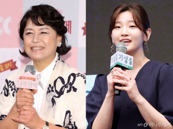 사진 왼쪽부터 배우 박원숙, 배우 박소담/사진=최부석 기자, 김휘선 기자