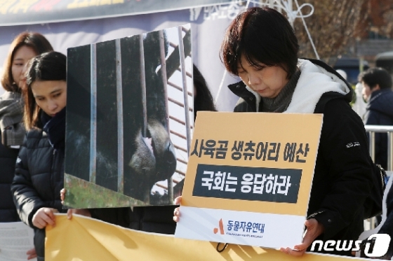사진] 조희경 동물자유연대 대표 '사육곰에게 자유를' - 머니투데이
