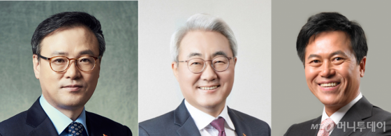 (왼쪽부터) 장동현 SK㈜ 사장, 김준 SK이노베이션 사장, 박정호 SK텔레콤 사장/사진=SK