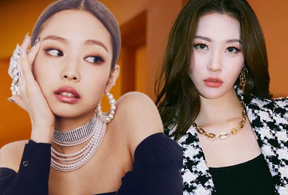 그룹 블랙핑크 제니, 가수 선미/사진=각 스타 인스타그램