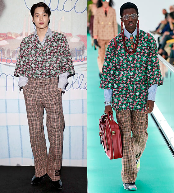 그룹 엑소 카이, 구찌 2020 봄 여름 컬렉션/사진=구찌(Gucci)