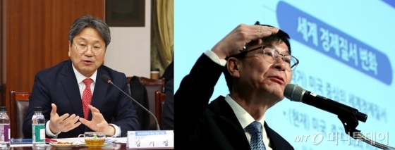 강기정 청와대 정무수석(사진 왼쪽), 김상조 청와대 정책실장. /사진제공=뉴스1