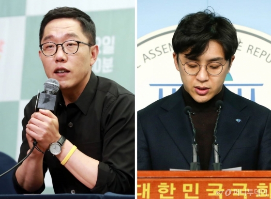 김제동(왼쪽)과 원종권(오른쪽).