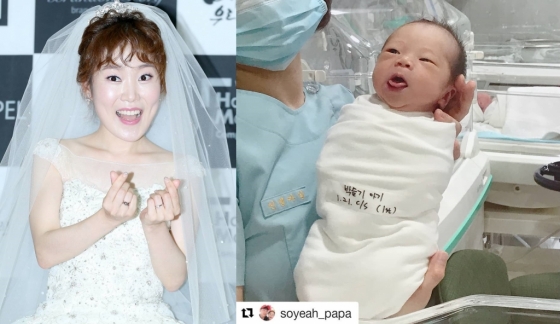 사진 왼쪽부터 방송인 박슬기와 딸 공소예양./사진=김휘선 기자, 박슬기 인스타그램 캡처