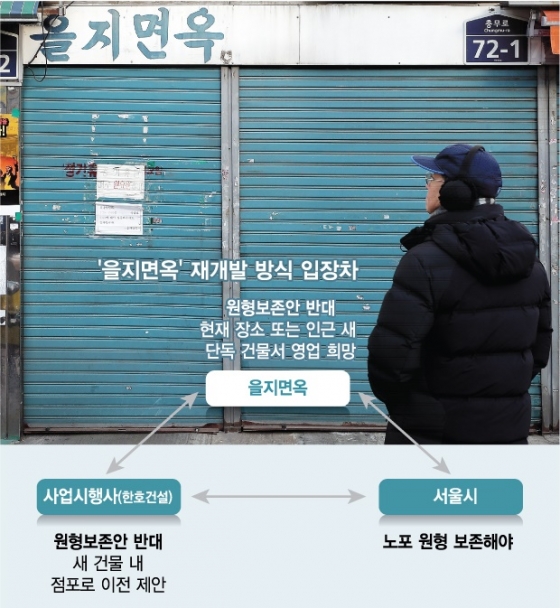 [단독]을지면옥 "원형보존 거부"…박원순표 재개발 '제동'