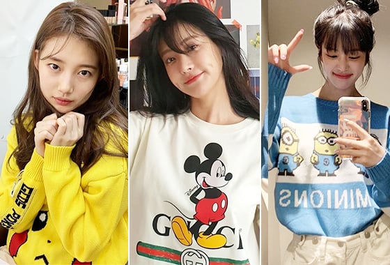 가수 겸 배우 수지, 배우 오연서, 이유비/사진=각 스타 인스타그램