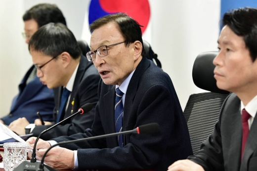 더불어민주당 이해찬 대표가 14일 오전 서울 여의도 국회 의원회관에서 열린 당 확대간부회의에서 발언하고 있다. / 사진=홍봉진 기자