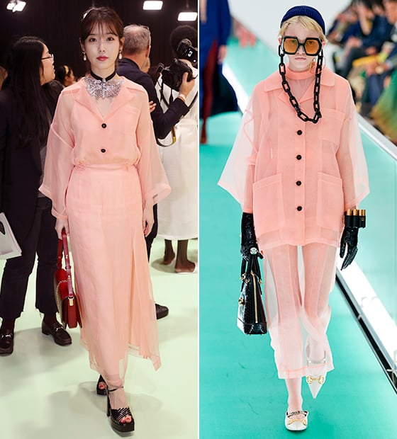 아이유 vs 모델, 상큼한 시스루 패션… 아이유 Vs 모델, 상큼한 시스루 패션…