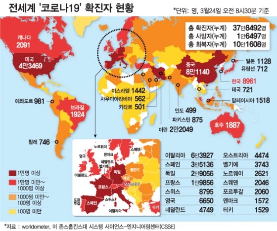 24일 오전 8시(한국시간) 기준.