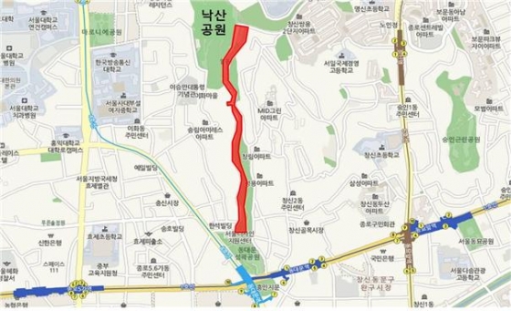 낙산성곽길 위치도/사진=서울시