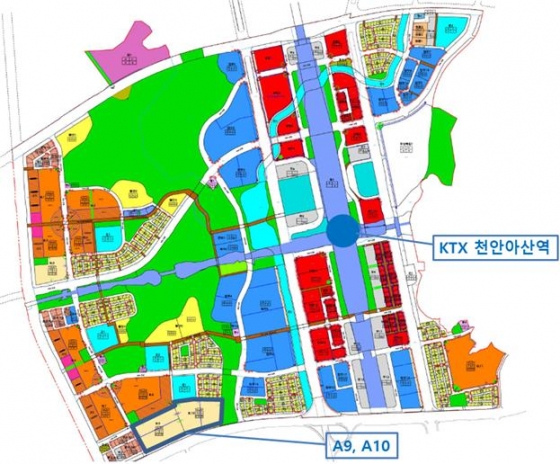 택지공모를 진행하는 아산 배방지구 A-9, A-10 구역 위치도. /자료=국토교통부