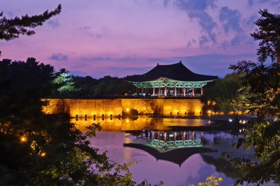 한국관광공사가 '야간관광 100선'에 선정한 동궁과 월지의 전경. /사진=한국관광공사