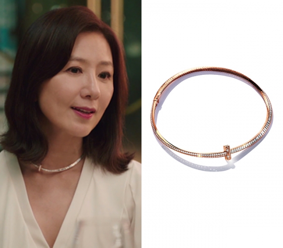 (왼쪽)JTBC '부부의 세계' 방송화면 (오른쪽)Tiffany T1 다이아몬드 초커 네크리스 /사진제공=티파니