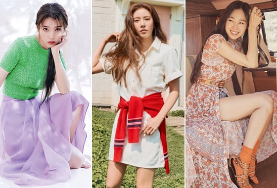 가수 아이유, 가수 겸 배우 손담비, 배우 공효진/사진=더블유코리아, 데이즈드코리아, 써스데이 아일랜드