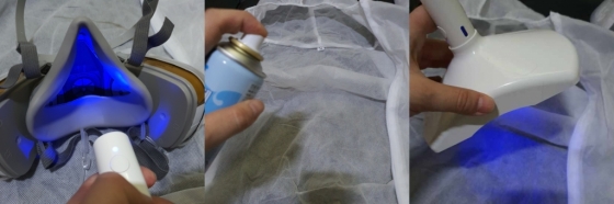 /사진=수업을 마치고 집에 돌아오면 매일 저녁 자외선소독기와 알코올액으로 방독면과 방호복을 소독한다.<br>
/사진제공=과외 강사 조씨