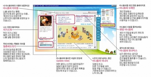싸이월드 미니홈피 소개 페이지 캡처