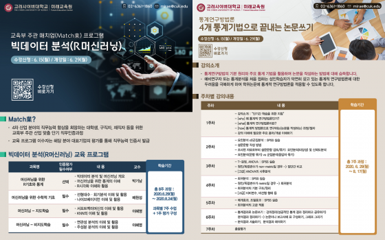 고려사이버대, 빅데이터 분석·통계연구방법론 교육과정 수강생 모집