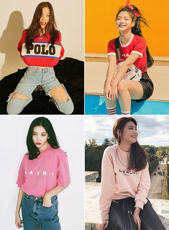 제니·수지·설현 Pick!…요즘 힙한 '로고 티셔츠' 스타일