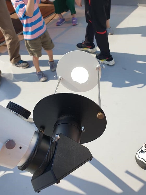 21일 일어난 부분일식 제보사진=한국연구재단김현수 과장