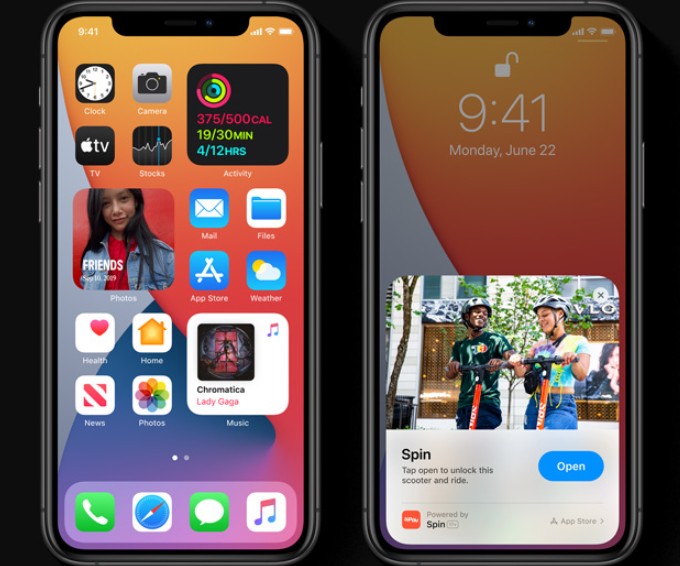 22일(현지시간) 애플이 WWDC(세계개발자컨퍼런스)를 통해 공개한 iOS14 /사진=애플
