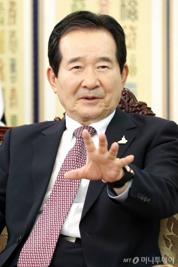 정세균 국무총리 인터뷰 / 사진=이기범 기자 leekb@