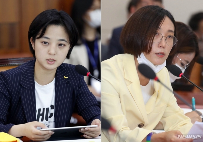 류호정(왼쪽)·장혜영 정의당 의원. / 사진제공=뉴시스