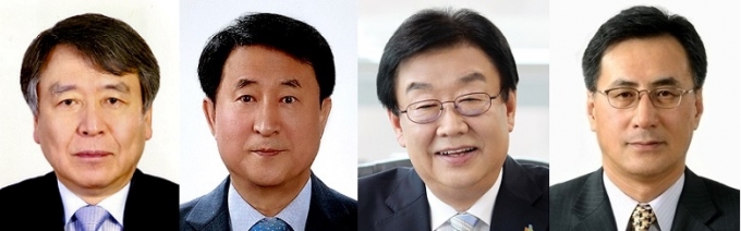 왼쪽부터 구교형 그룹 경영기획본부장(부회장), 이성택 DB금융연구소 부회장, 김정남 DB손해보험 대표이사 부회장, 최창식 DB하이텍 대표이사 부회장. /사진제공=DB그룹