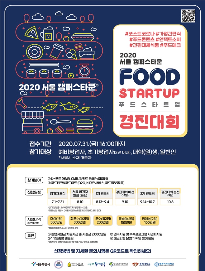 2020 서울 캠퍼스타운 푸드 스타트업 경진대회 포스터./자료=교육부 제공