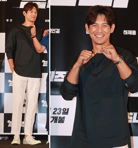 16일 오후 서울 CGV 용산아이파크몰에서 진행된 영화 프리즈너 시사회에서 배우 오지호가 포즈를 취하고 있다. /사진=이동훈 기자