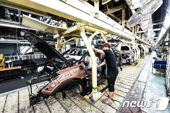 현대자동차 울산공장 생산라인. © News1