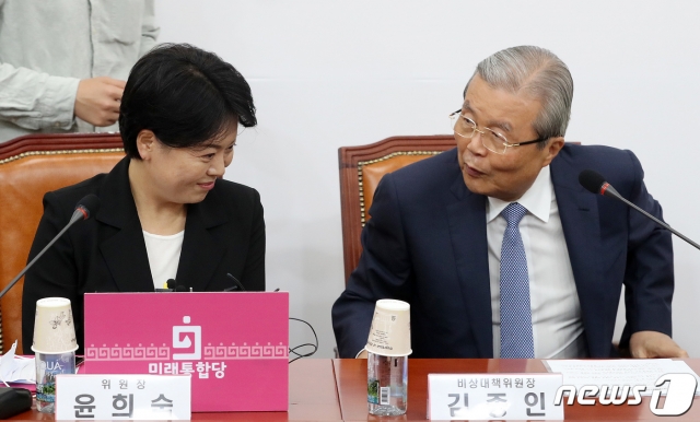 김종인 미래통합당 비대위원장과 윤희숙 경제혁신특위 위원장/사진=뉴스1