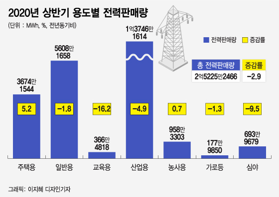 코로나에 멈춘 공장…산업용 전력사용 줄고 가정용 늘었다