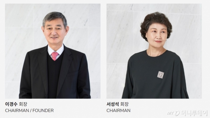 (왼쪽)이경수 코스맥스 회장 (오른쪽) 서성석 코스맥스 회장/사진=코스맥스