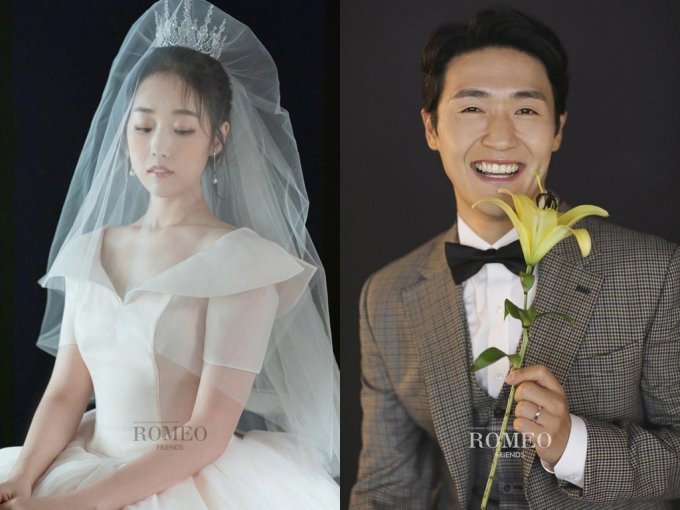 개그우먼 겸 배우 박보미와 예비 남편 축구선수 박요한/사진제공=해피메리드컴퍼니